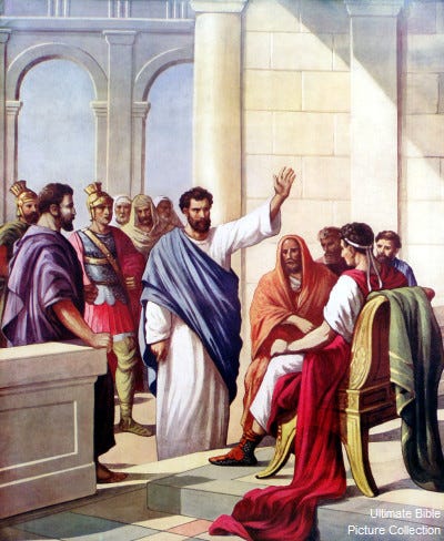 Porcius Festus — AE Prutah display card